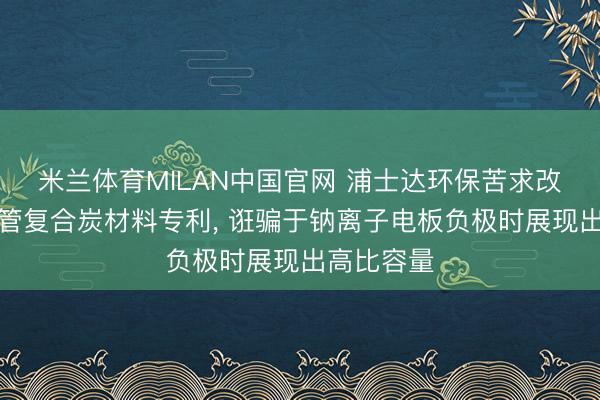 米兰体育MILAN中国官网 浦士达环保苦求改性碳纳米管复合炭材料专利, 诳骗于钠离子电板负极时展现出高比容量