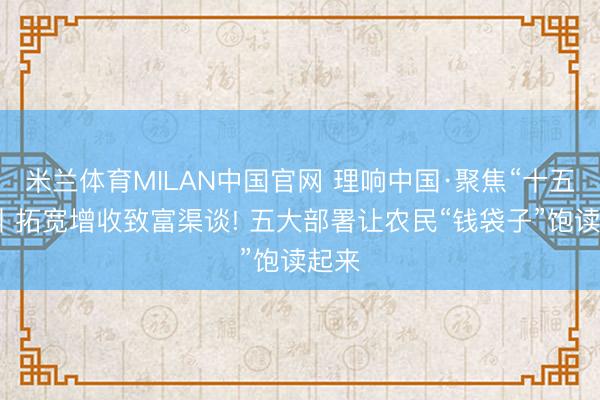 米兰体育MILAN中国官网 理响中国·聚焦“十五五”丨拓宽增收致富渠谈! 五大部署让农民“钱袋子”饱读起来