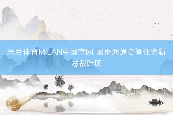 米兰体育MILAN中国官网 国泰海通资管任命新总裁叶明